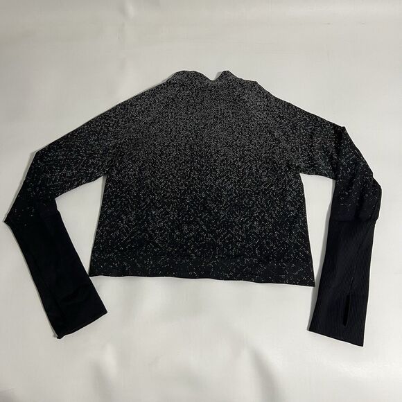 LULULEMON Rest Less Cropped 1/2 Zip Pullover Hoodie Herringbone Fade Sz 8 READ - Picture 6 of 10